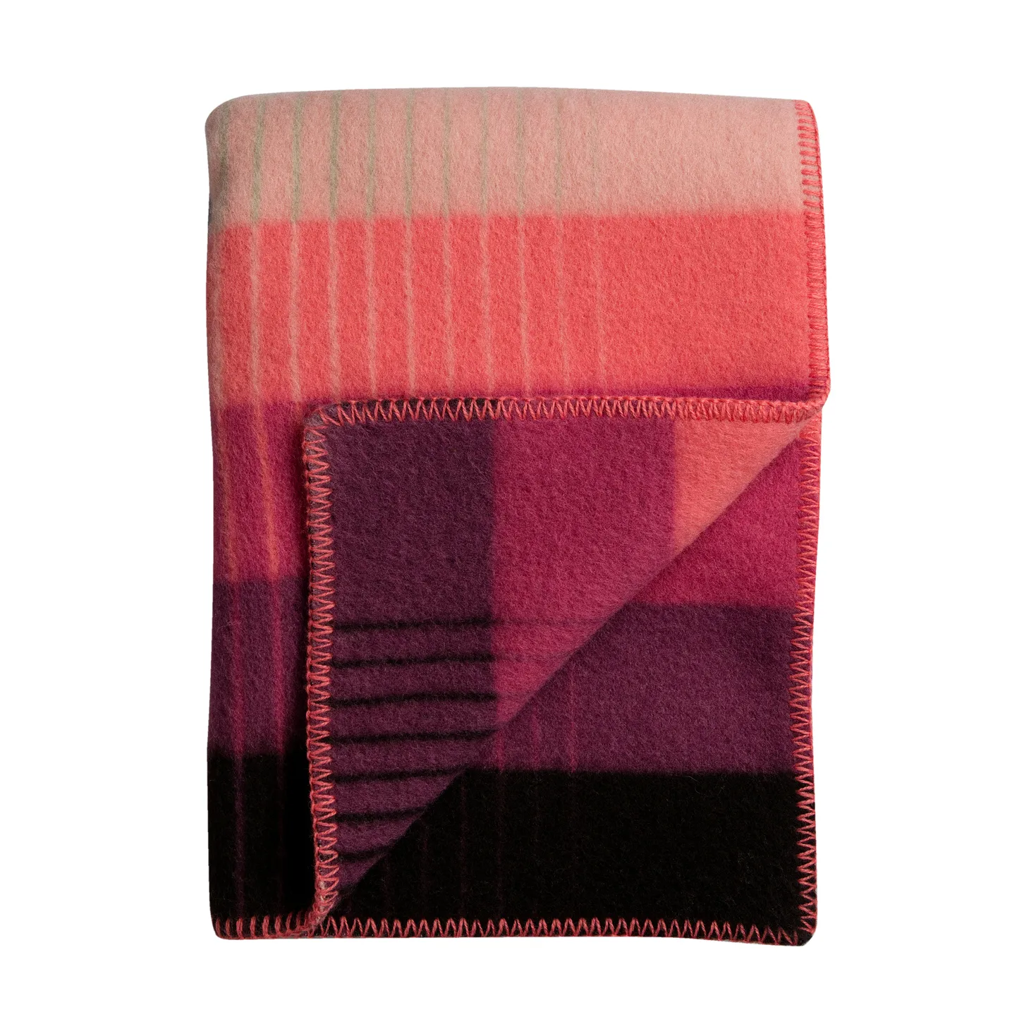 Åsmund gradient blanket 135x200 cm, Pink-green Røros Tweed