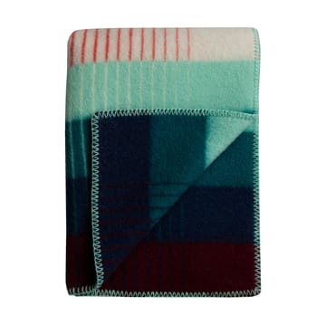 Åsmund gradient blanket 135x200 cm - Red-turquoise - Røros Tweed