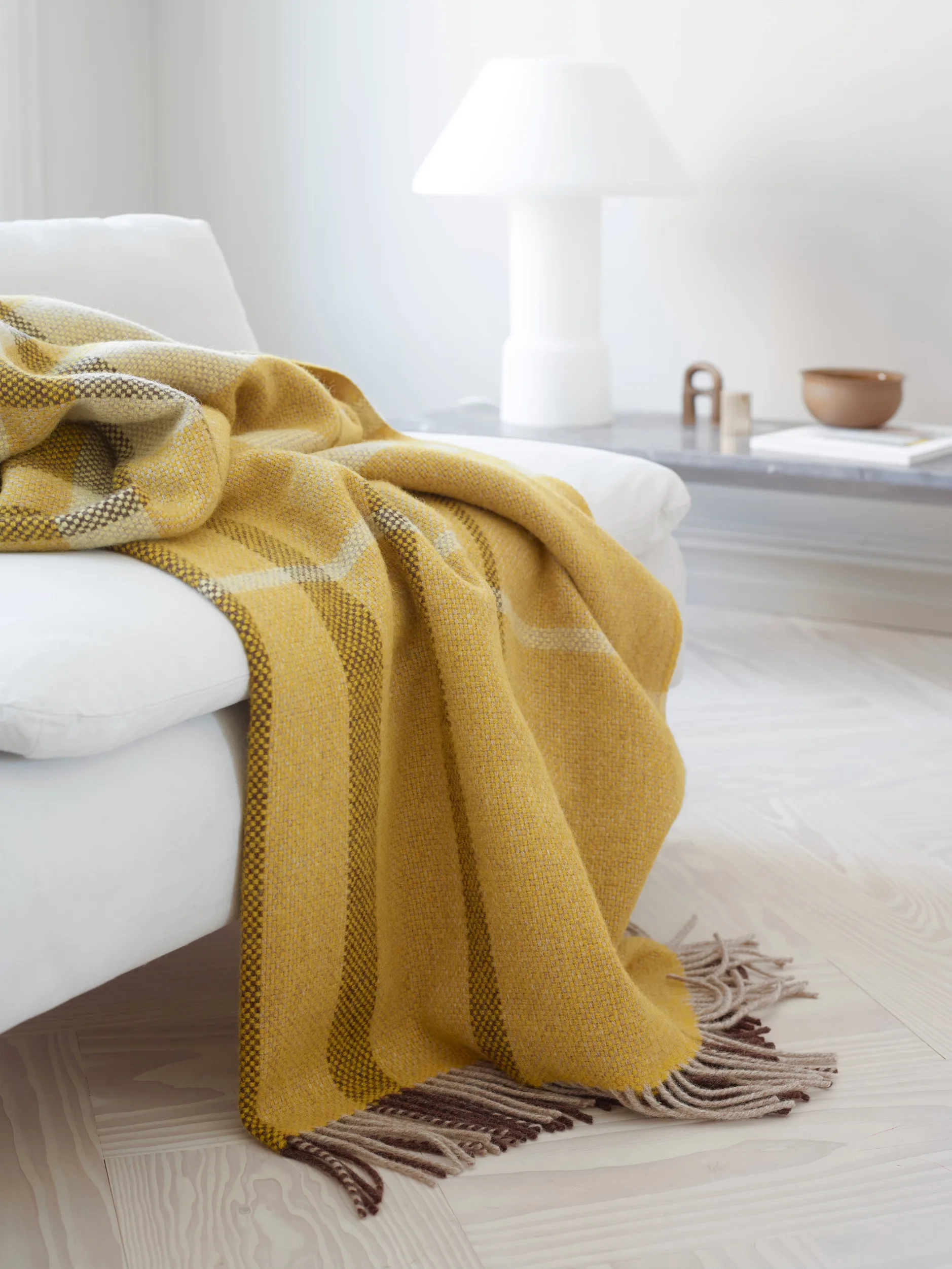 Filos throw 145x220 cm, Yellow Røros Tweed