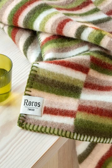 Ida blanket 135x200 cm - Olive burgundy - Røros Tweed