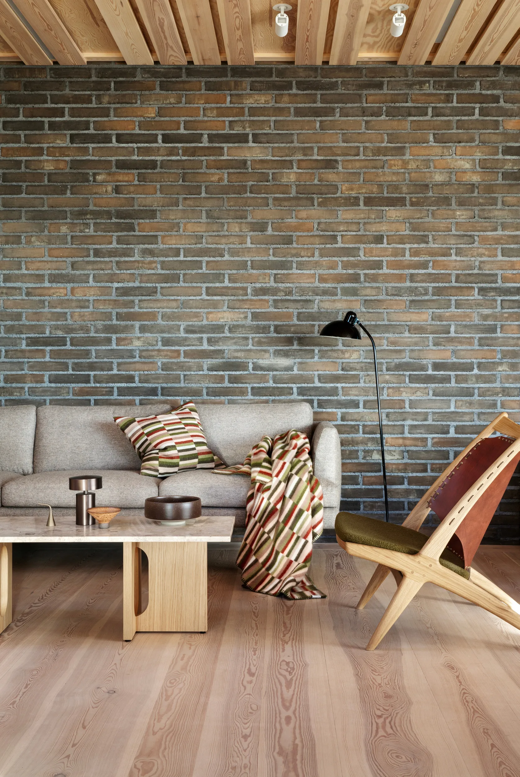 Ida blanket 135x200 cm, Olive burgundy Røros Tweed