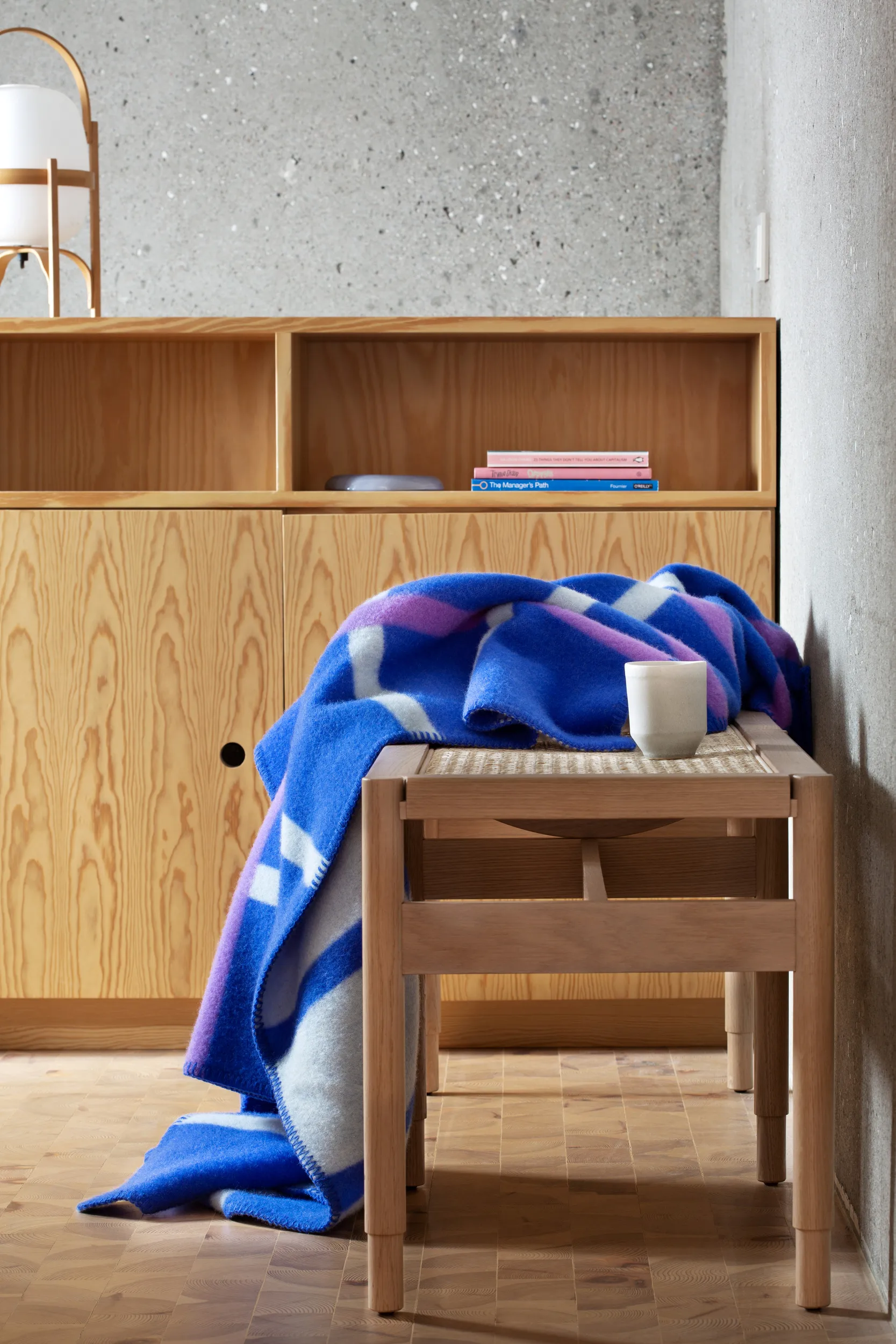 Knut blanket 135x200 cm, Blue Røros Tweed