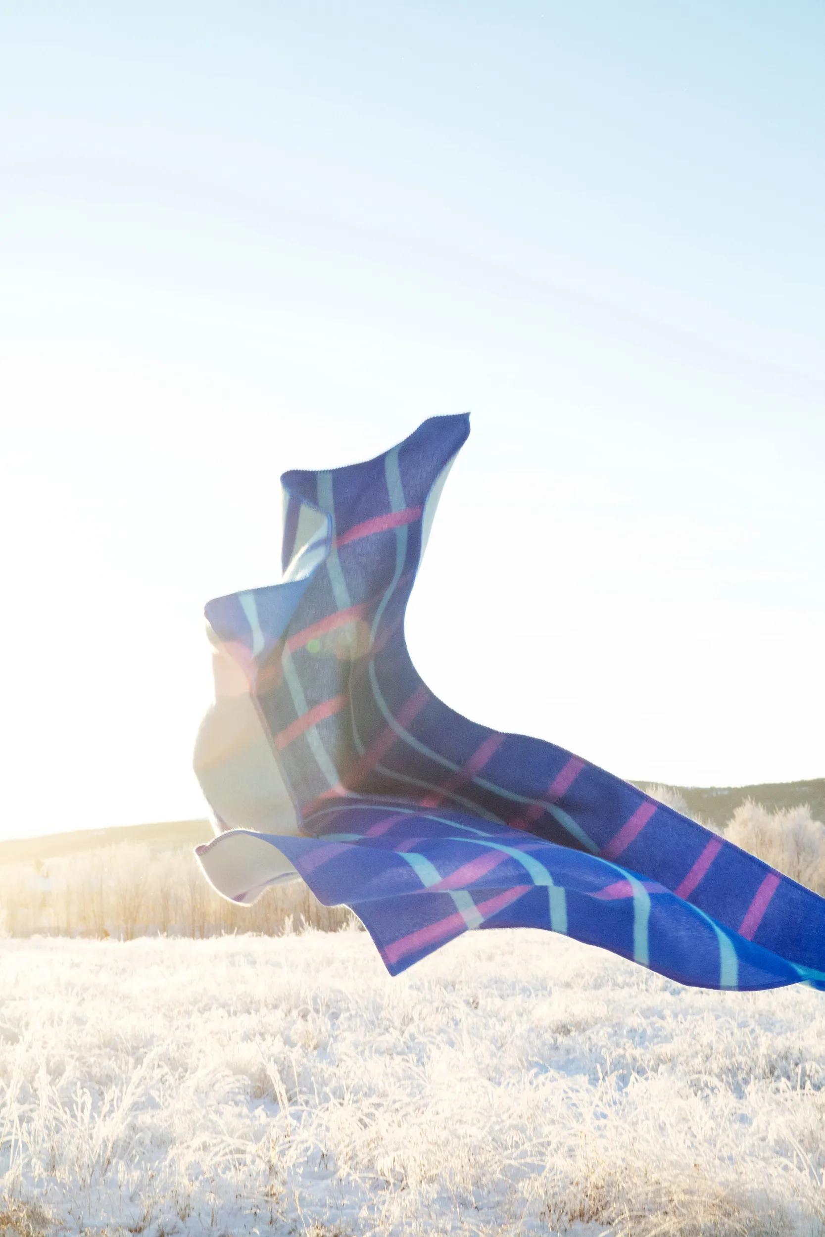 Knut blanket 135x200 cm, Blue Røros Tweed