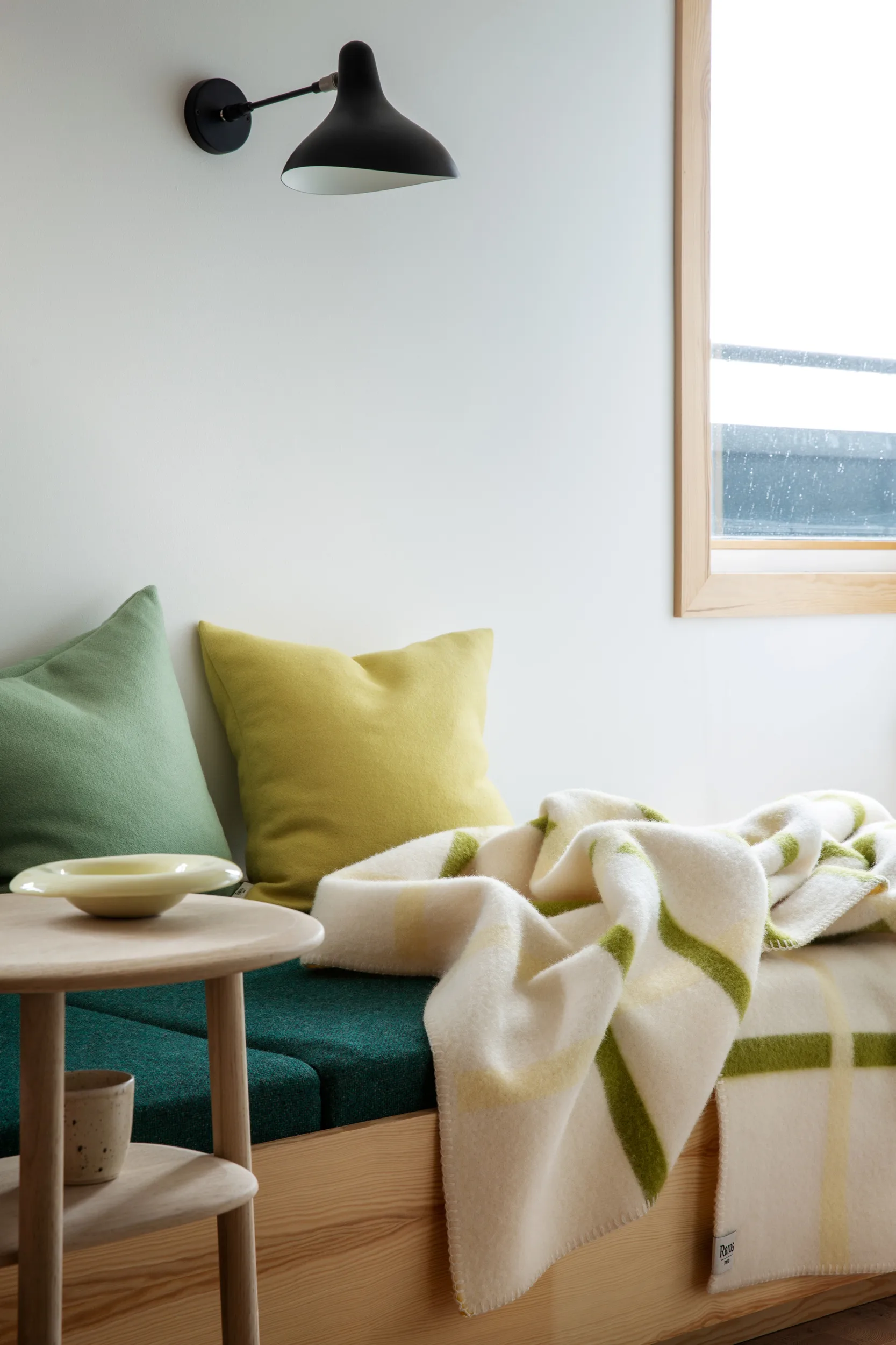 Knut blanket 135x200 cm, Lime Røros Tweed