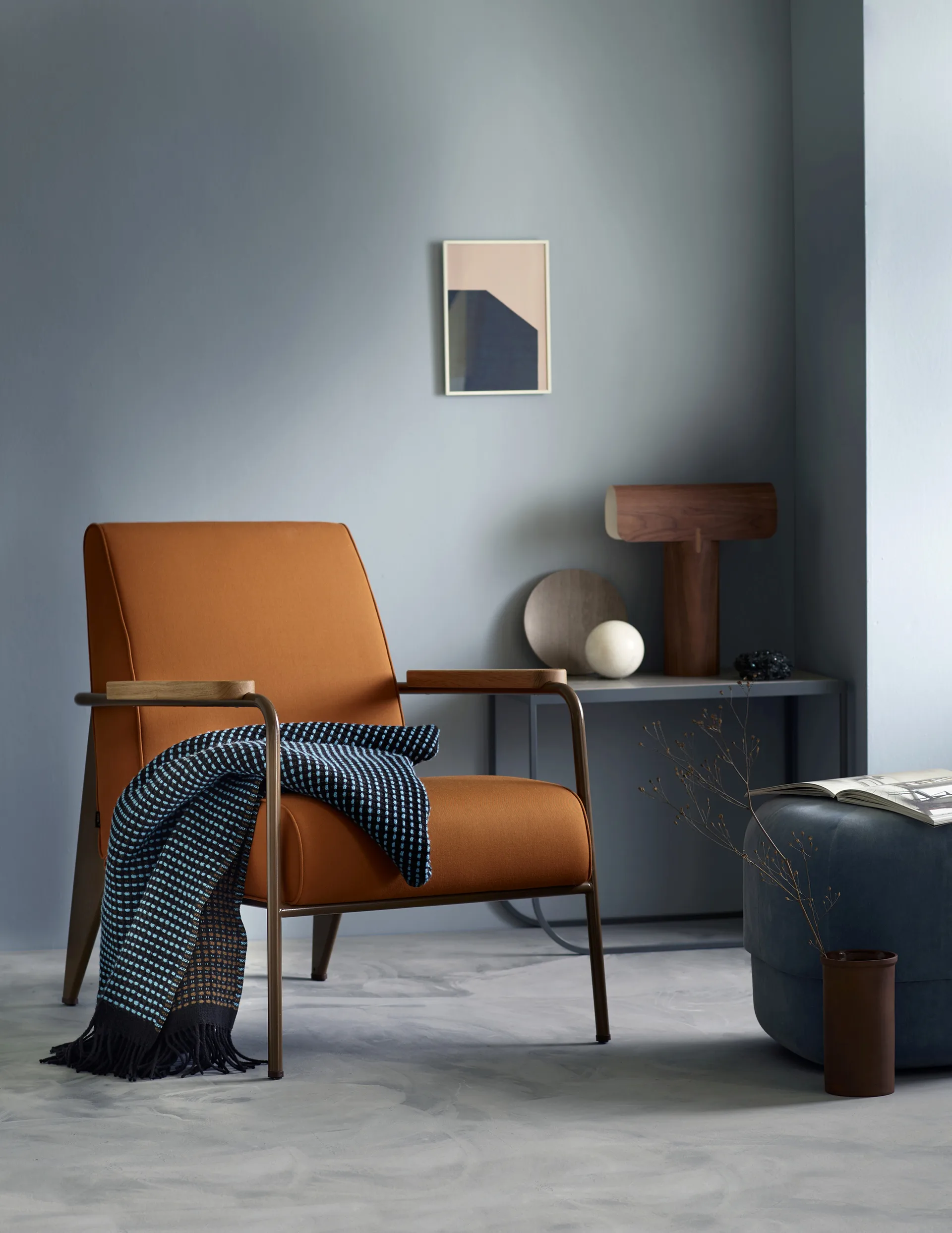 Lofoten throw 150x210 cm, Blue-mule Røros Tweed