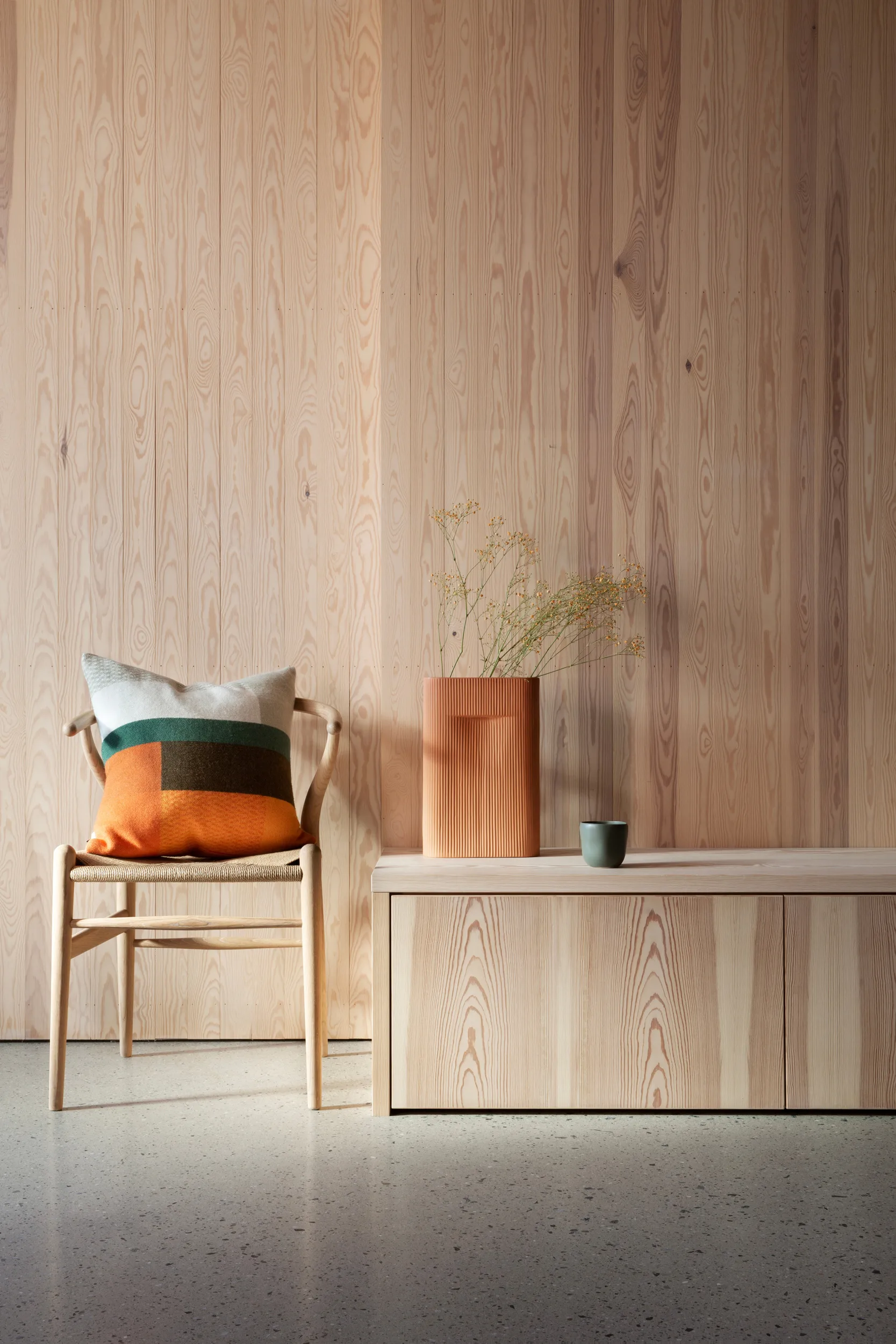 Mikkel cushion 50x50 cm, Orange Røros Tweed