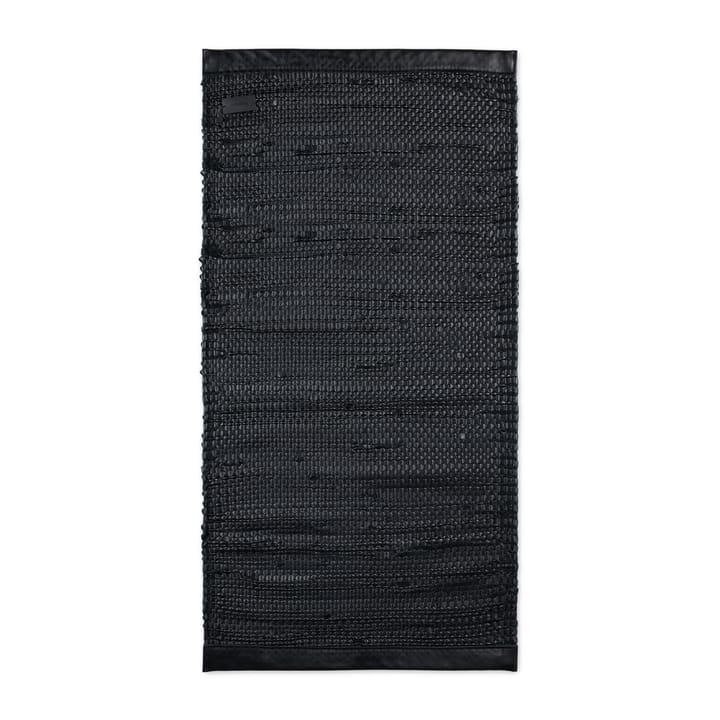 Calf Leather Porto rug  65x135 cm - matte black - Rug Solid