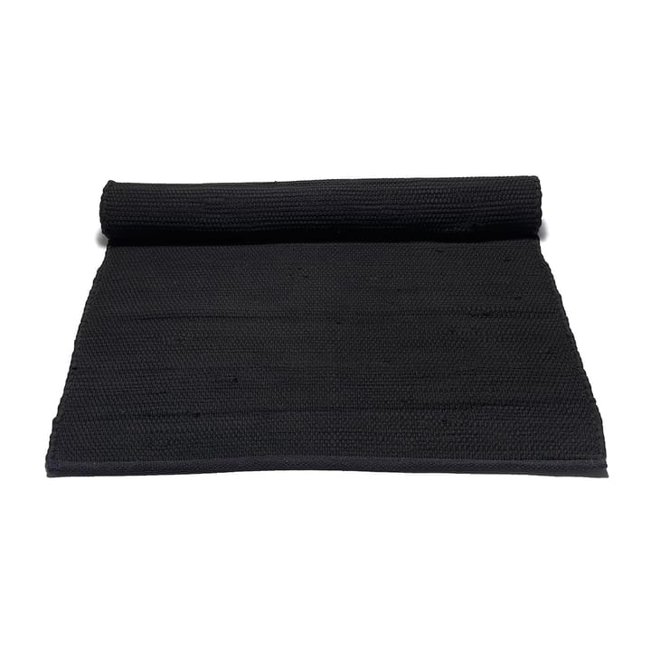 Cotton rug 140x200 cm - black (black) - Rug Solid