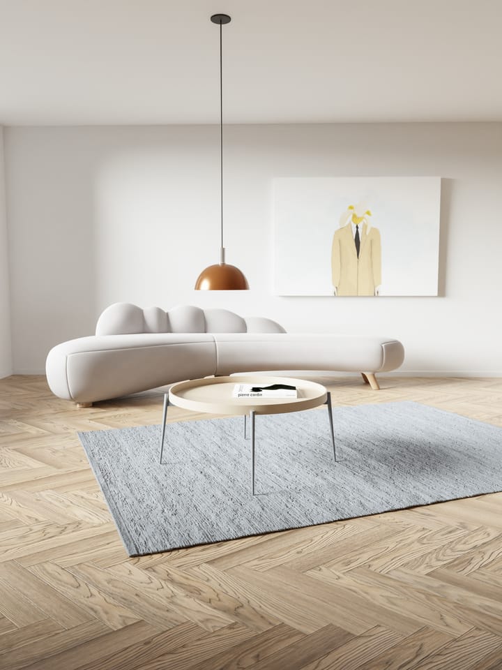 Cotton rug  140x200 cm - light grey (light grey) - Rug Solid