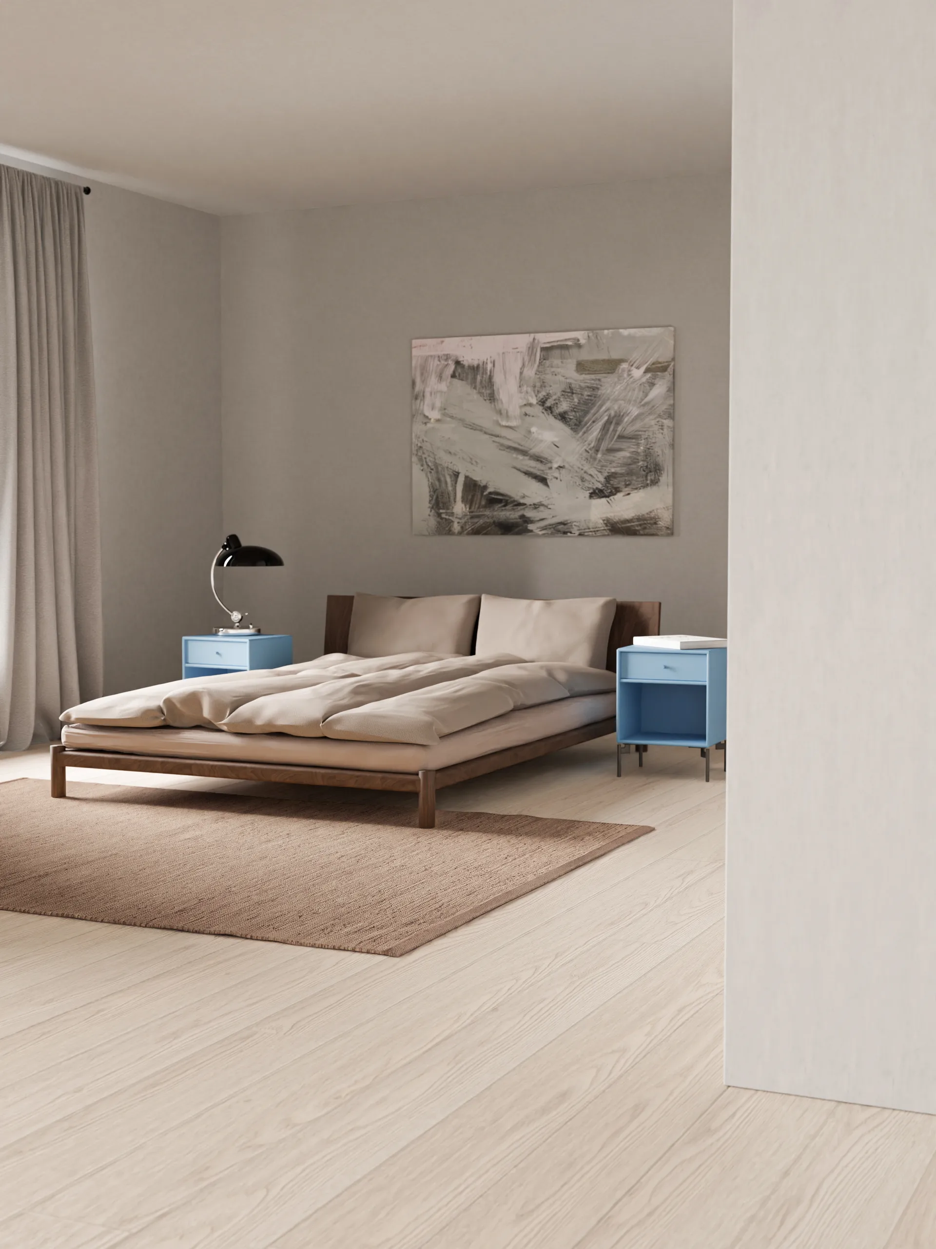 Cotton rug 140x200 cm, Nougat Rug Solid