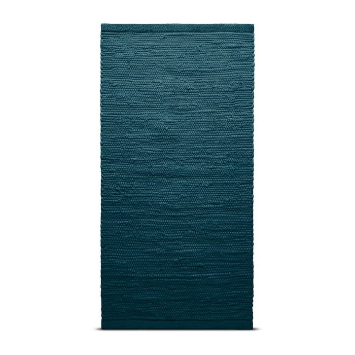 Cotton rug 140x200 cm - petroleum (petrolblue) - Rug Solid