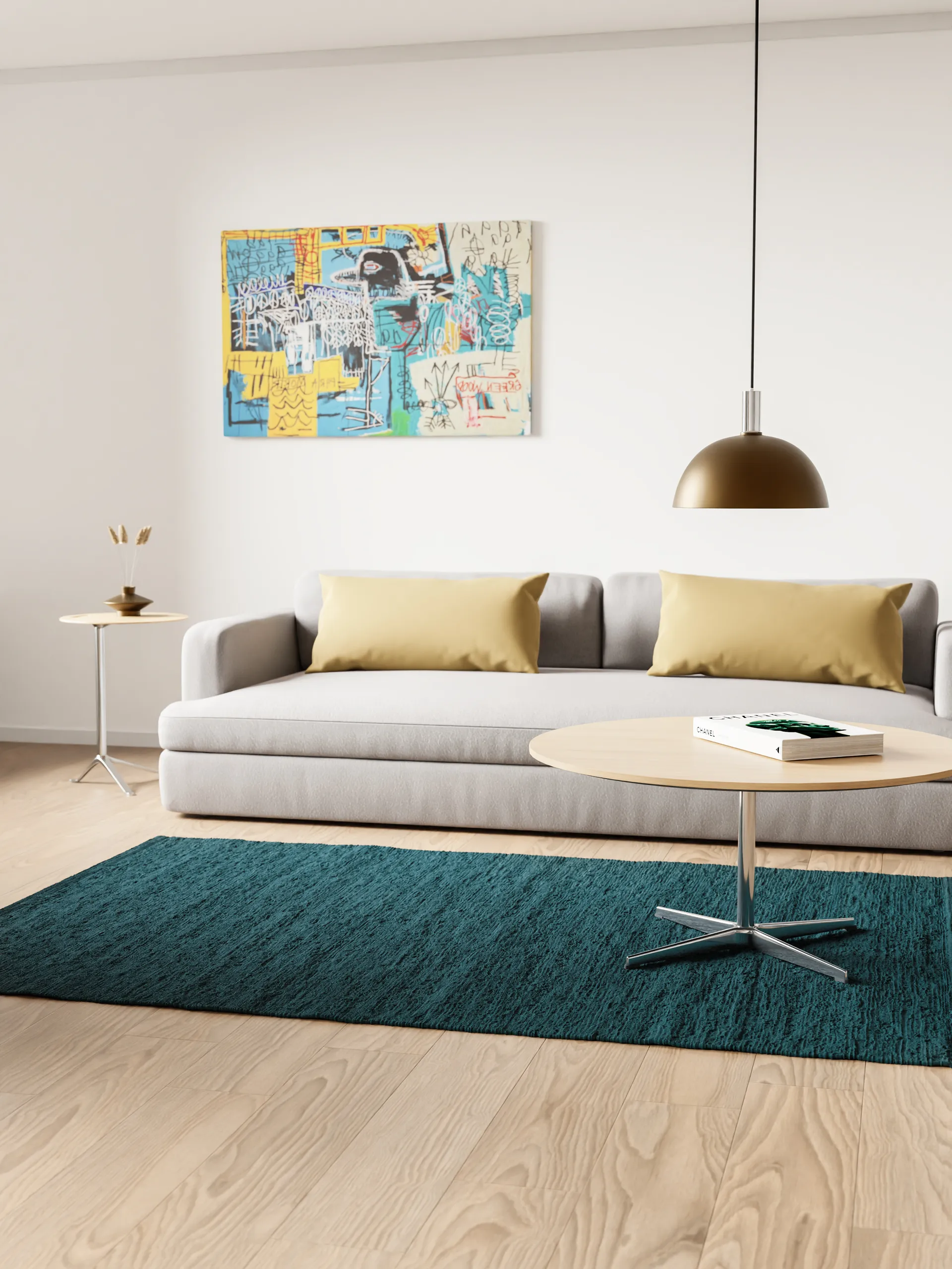 Cotton rug 140x200 cm, petroleum (petrolblue) Rug Solid