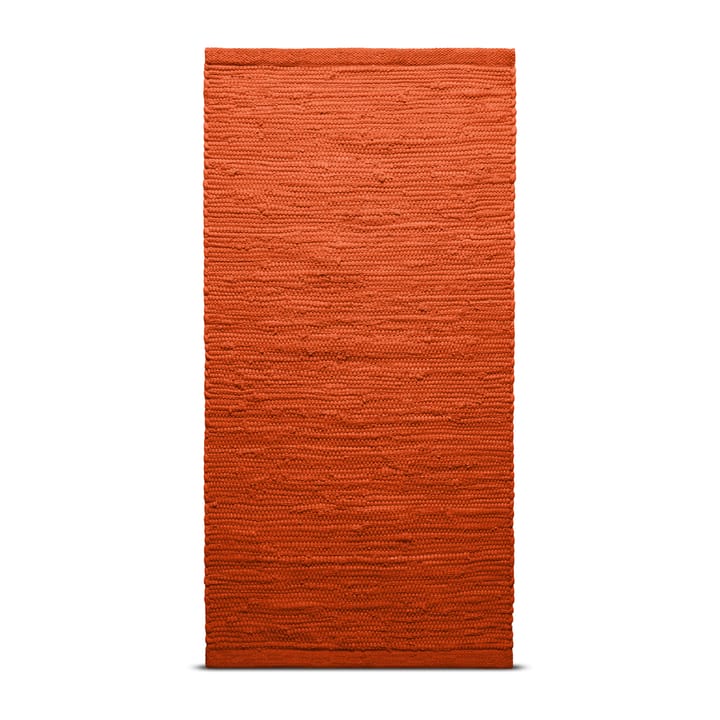 Cotton rug 140x200 cm - solar orange (orange) - Rug Solid