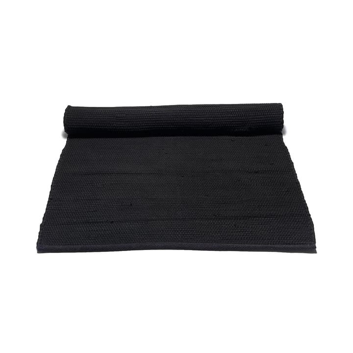Cotton rug 60x90 cm - black (black) - Rug Solid