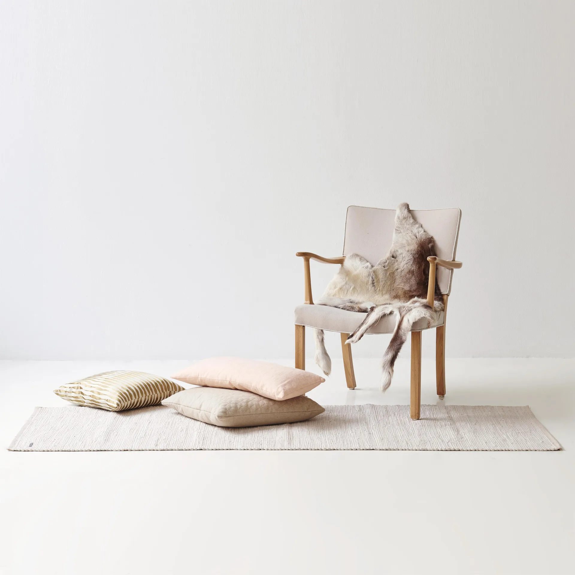 Cotton rug 60x90 cm, desert white (white) Rug Solid