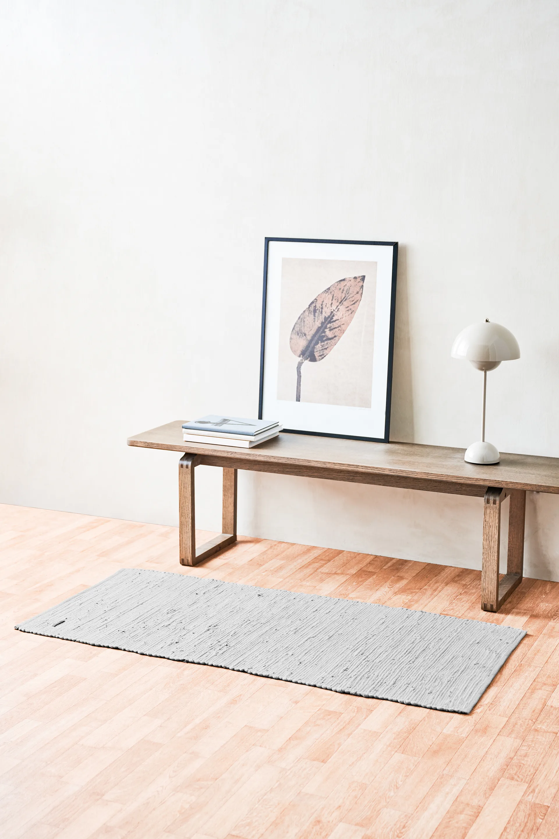 Cotton rug 60x90 cm, light grey (light grey) Rug Solid