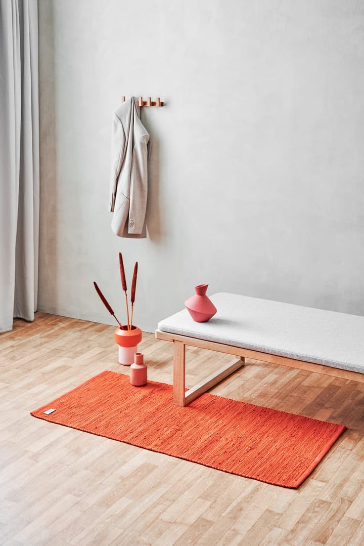 Cotton rug 60x90 cm - solar orange (orange) - Rug Solid