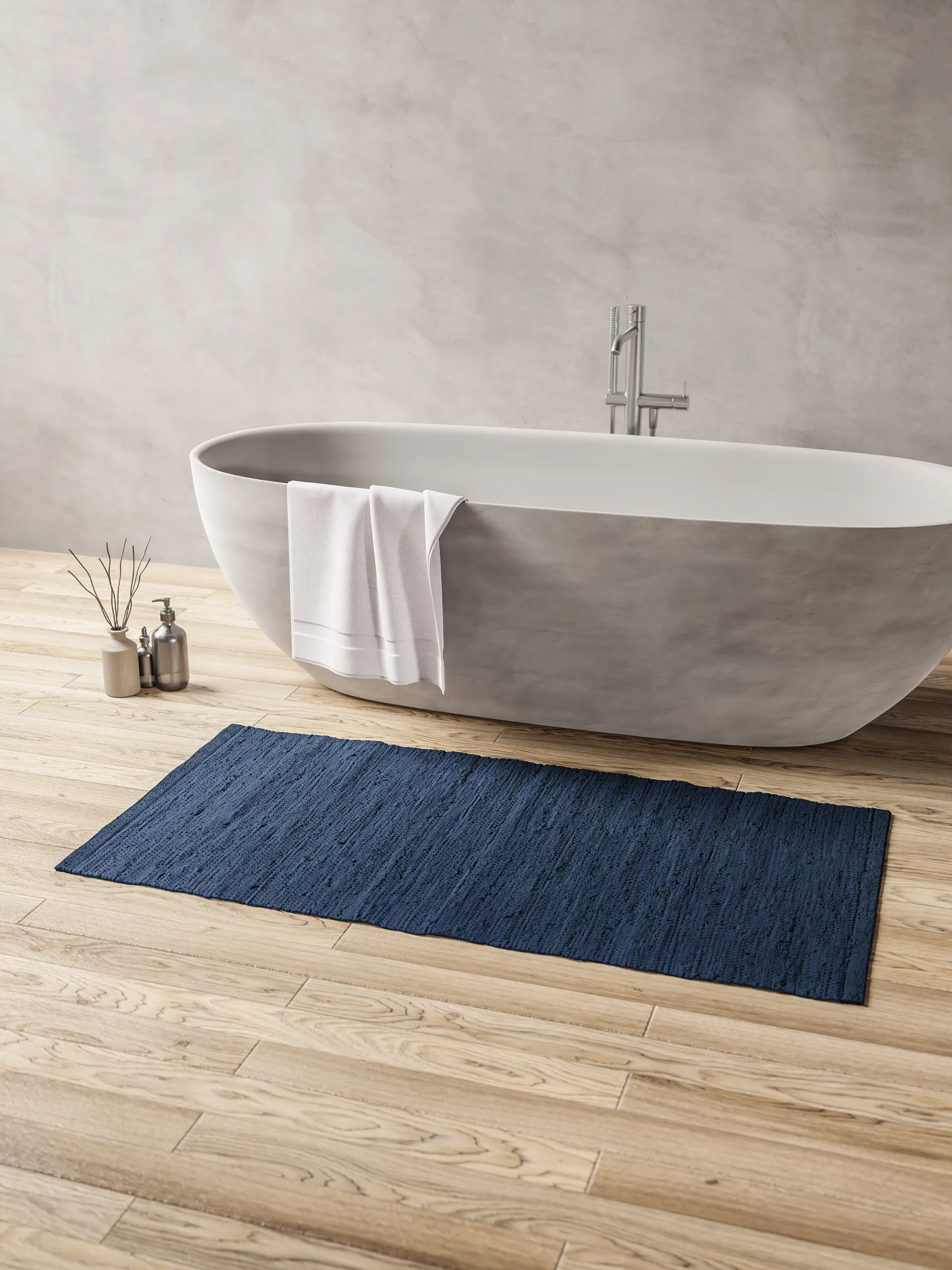 Cotton rug 65x135 cm, Blueberry Rug Solid