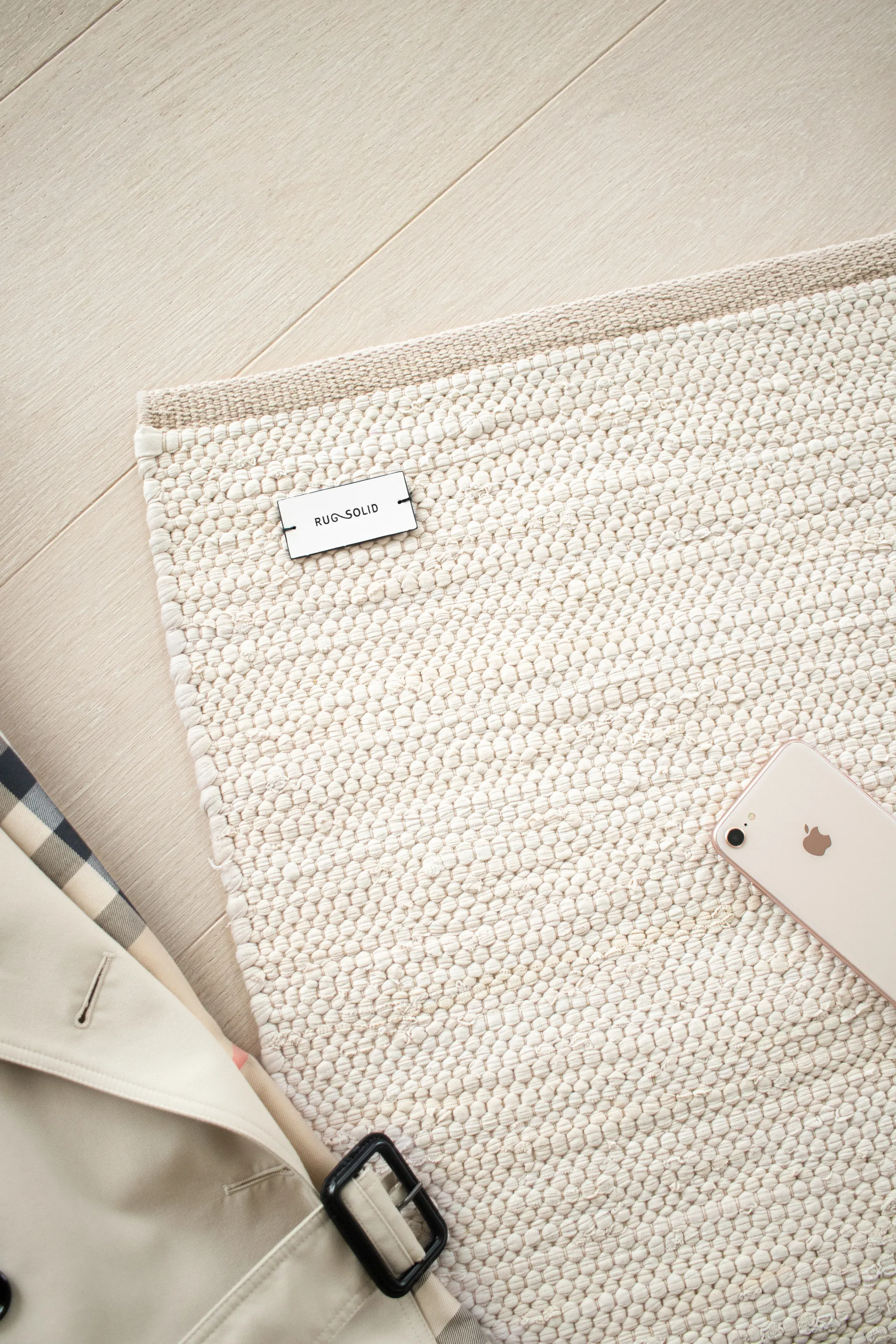 Cotton rug 65x135 cm, desert white (white) Rug Solid