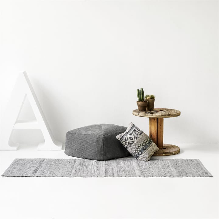 Cotton rug  65x135 cm - light grey (light grey) - Rug Solid