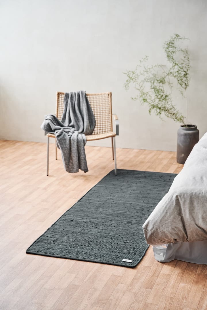 Cotton rug 65x135 cm - steel grey (grey) - Rug Solid