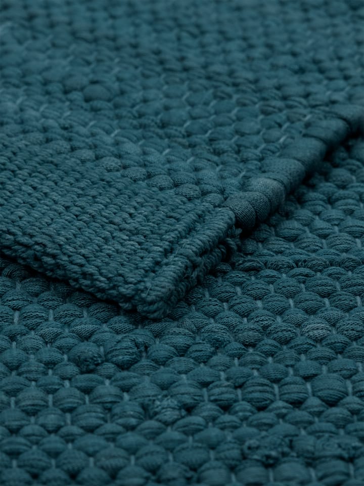 Cotton rug  75x200 cm - petroleum (petrolblue) - Rug Solid