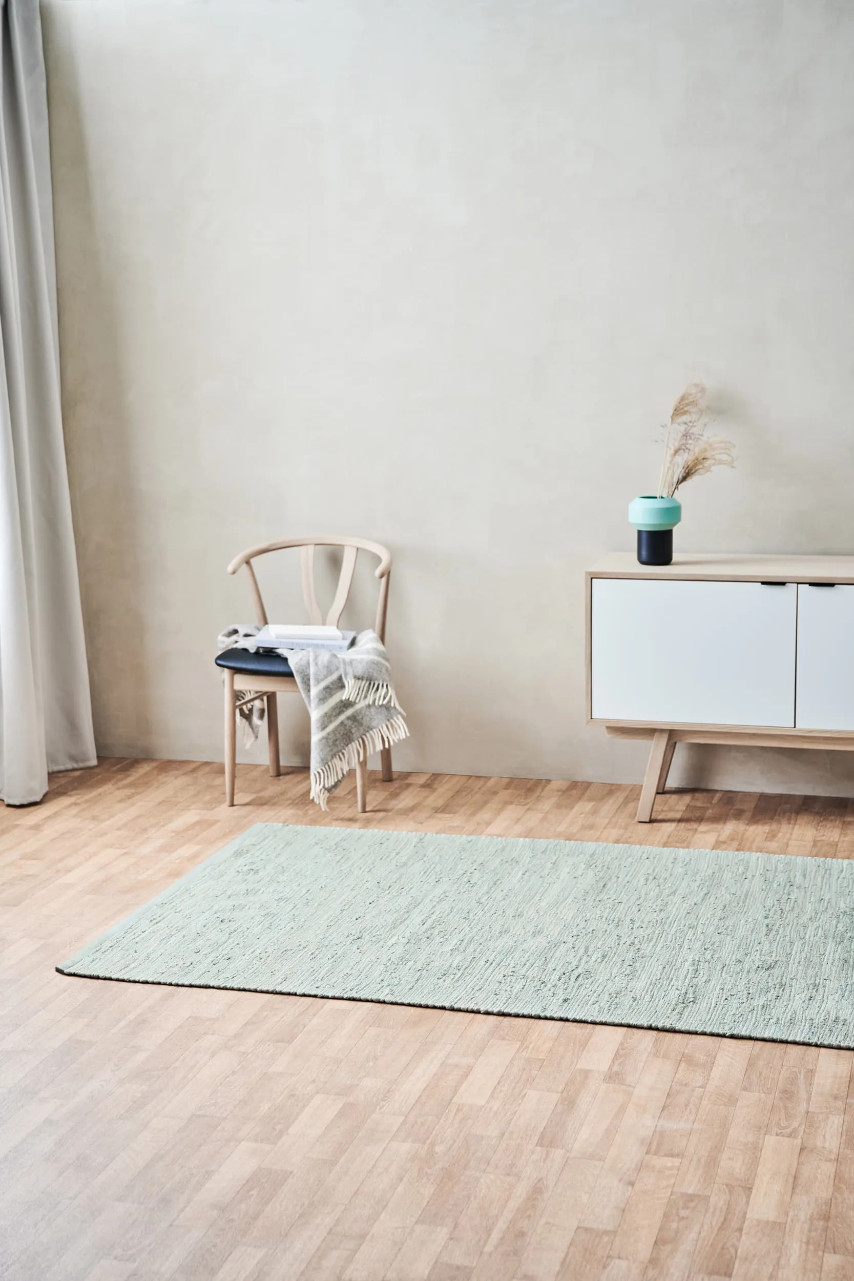 Cotton rug 75x300 cm, Mint Rug Solid