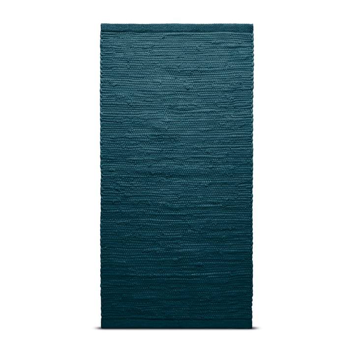 Cotton rug 75x300 cm, petroleum (petrolblue) Rug Solid