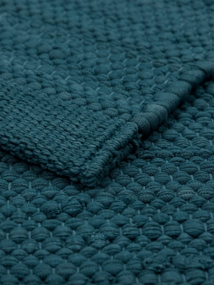 Cotton rug 75x300 cm, petroleum (petrolblue) Rug Solid