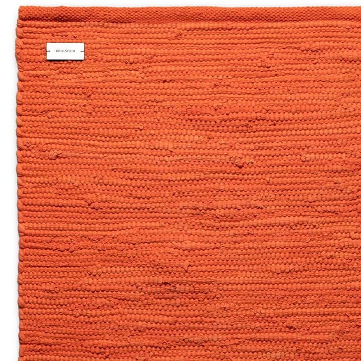 Cotton rug 75x300 cm - solar orange (orange) - Rug Solid