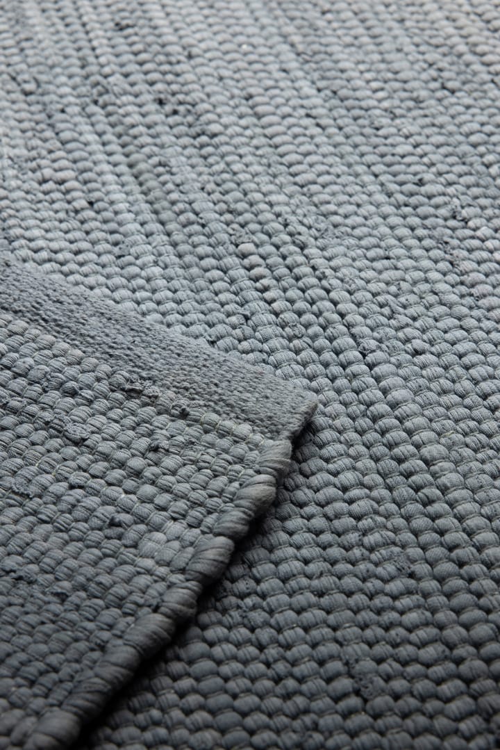 Cotton rug 75x300 cm - steel grey (grey) - Rug Solid