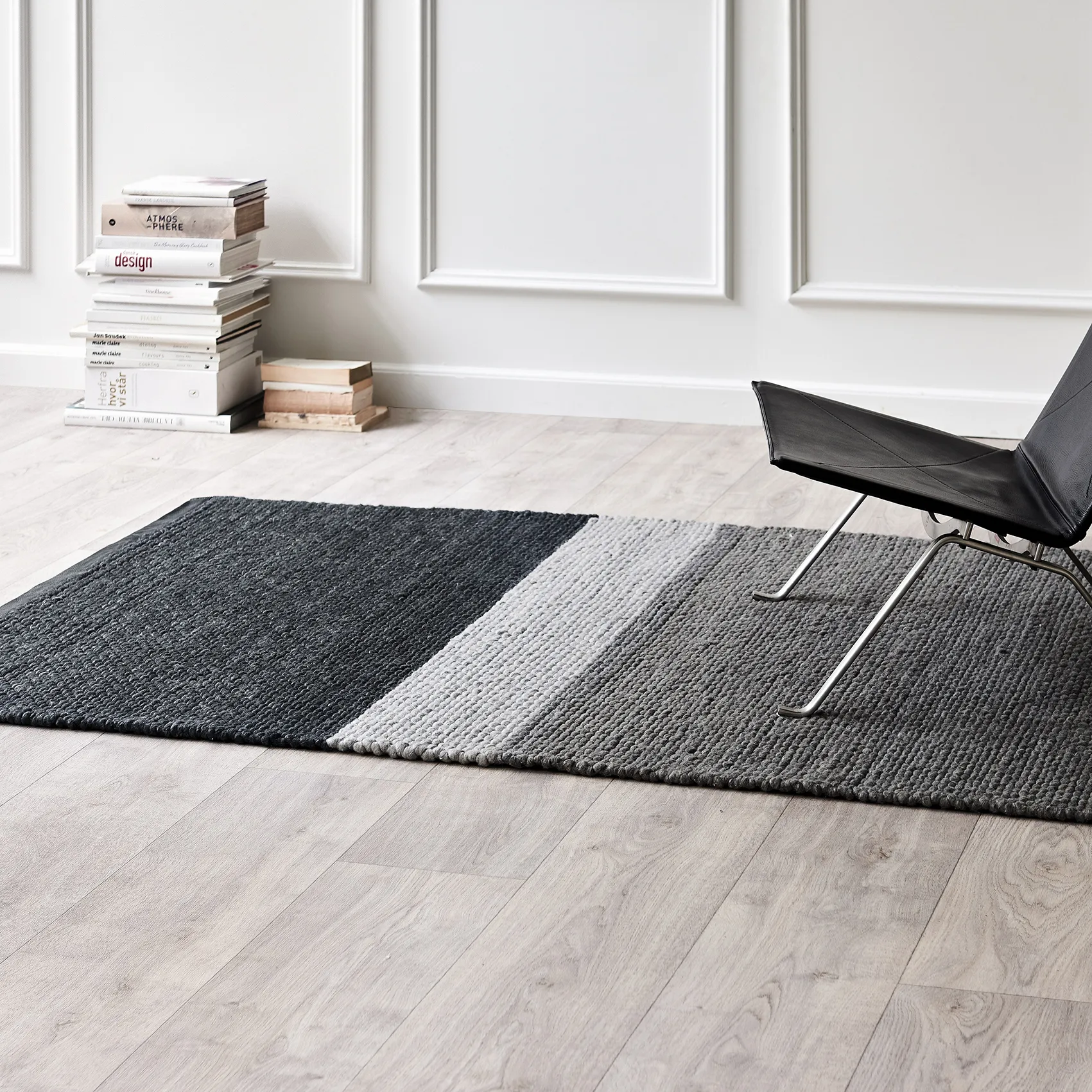 Landscape wool rug 140x200 cm, Gravel Rug Solid