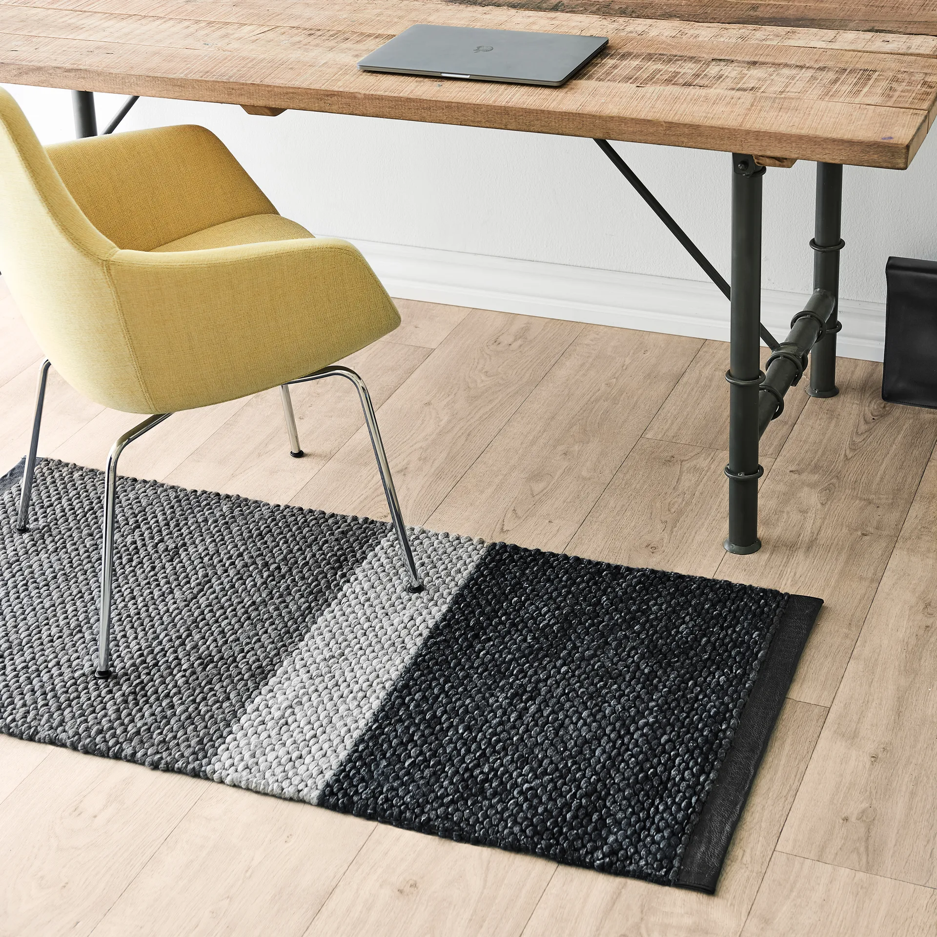 Landscape wool rug 65x135 cm, Gravel Rug Solid