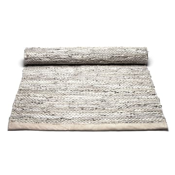 Leather rug  140x200 cm - beige - Rug Solid