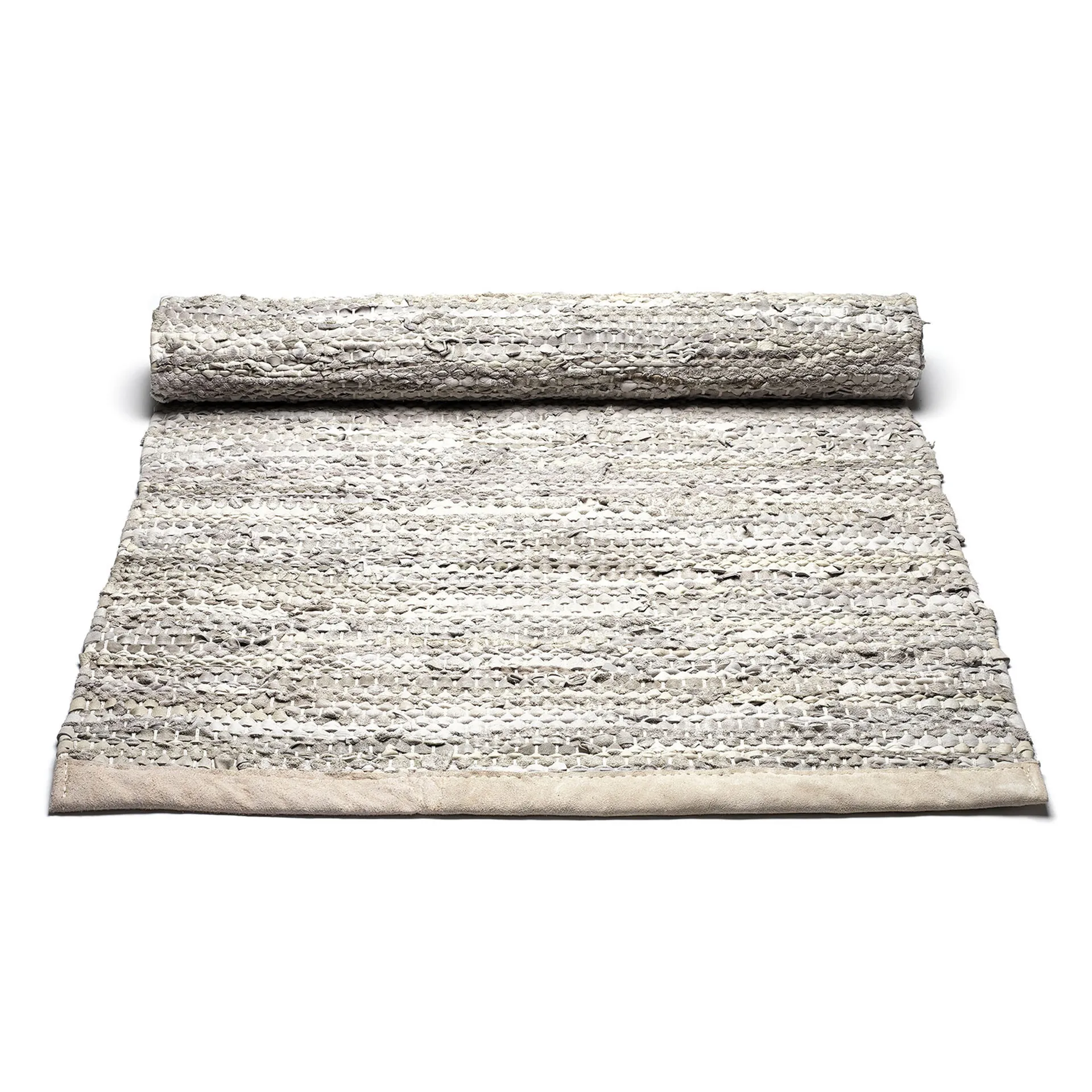 Leather rug 140x200 cm, Beige Rug Solid