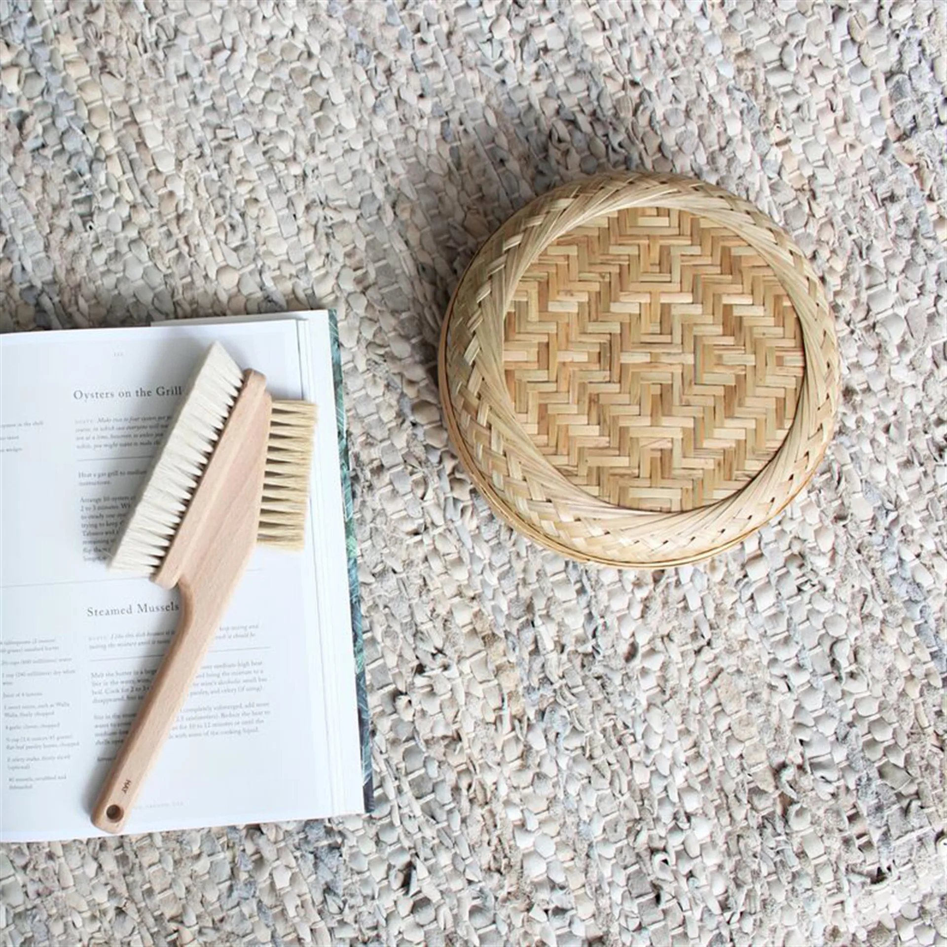 Leather rug 140x200 cm, Beige Rug Solid