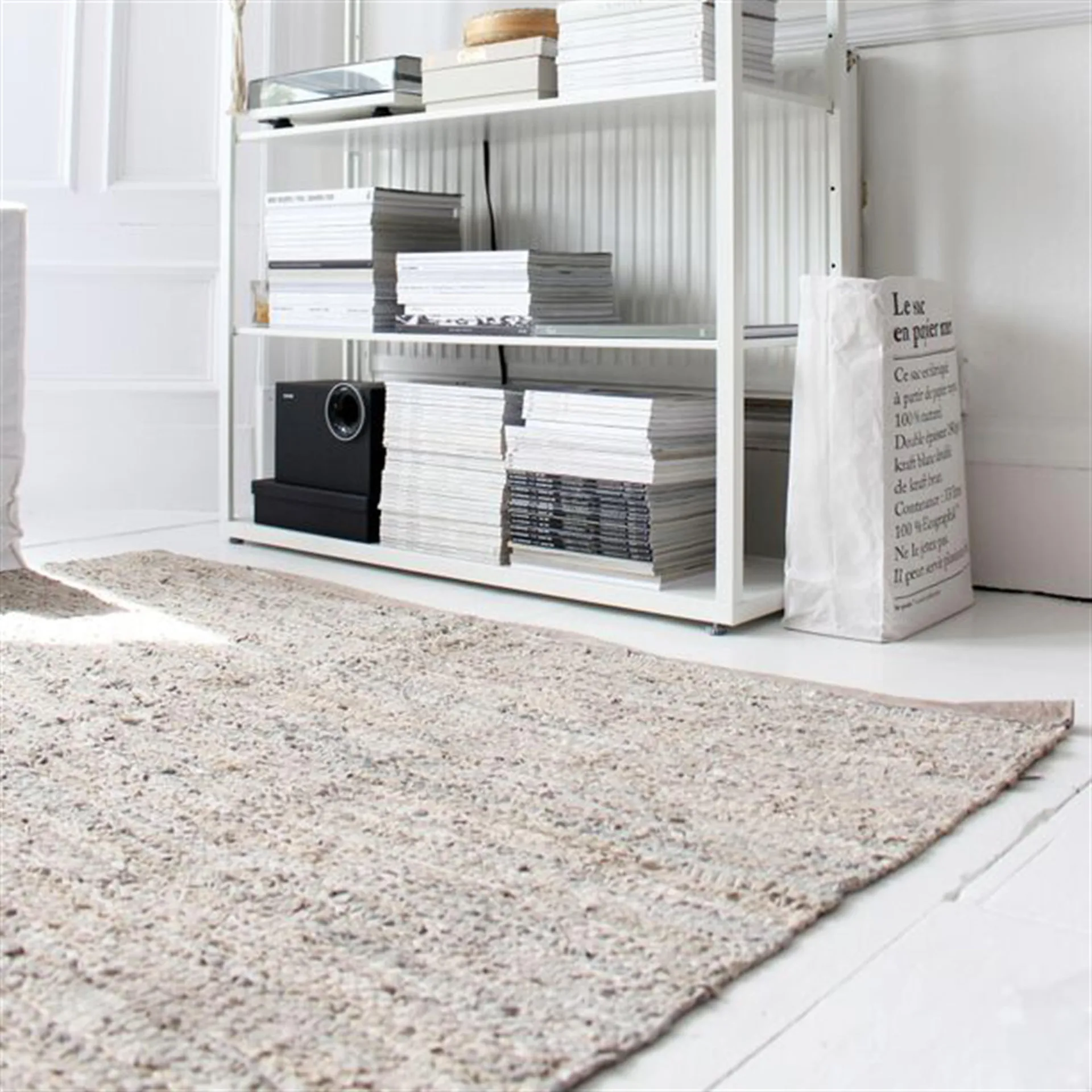Leather rug 140x200 cm, Beige Rug Solid