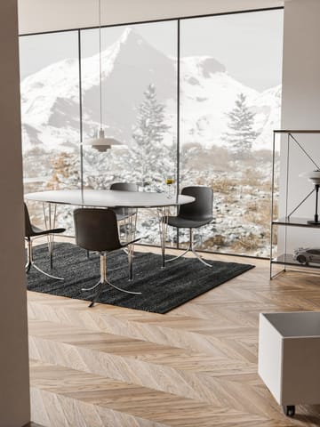 Leather rug 140x200 cm - Black (black) - Rug Solid