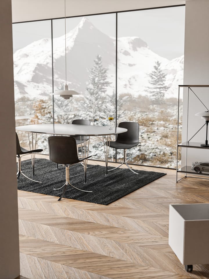 Leather rug 140x200 cm, Black (black) Rug Solid