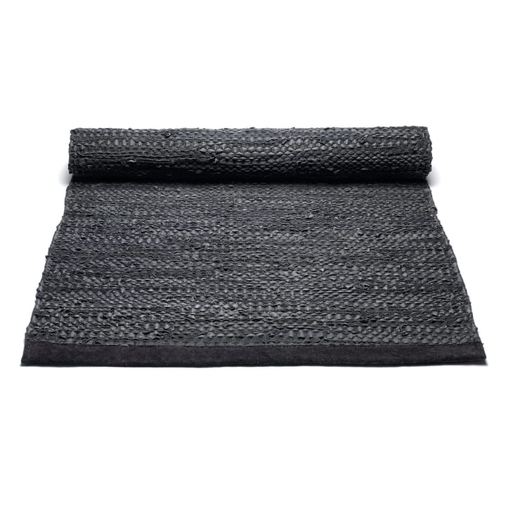 Leather rug 140x200 cm, Black (black) Rug Solid