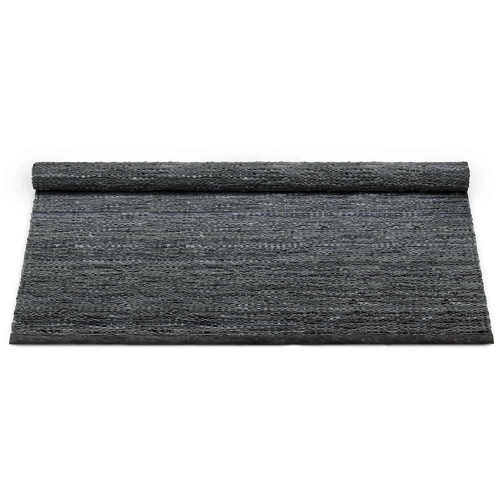 Leather rug 140x200 cm, Dark grey (dark grey) Rug Solid
