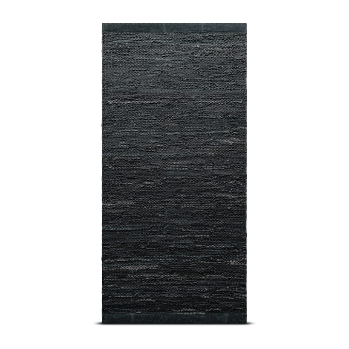 Leather rug  140x200 cm - dark grey (dark grey) - Rug Solid