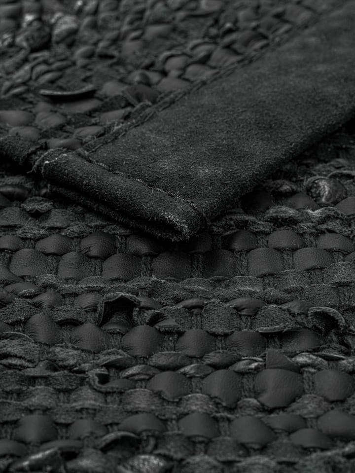 Leather rug  140x200 cm - dark grey (dark grey) - Rug Solid