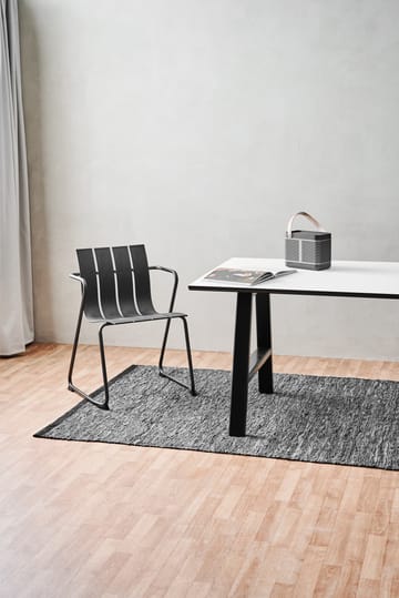 Leather rug  140x200 cm - dark grey (dark grey) - Rug Solid
