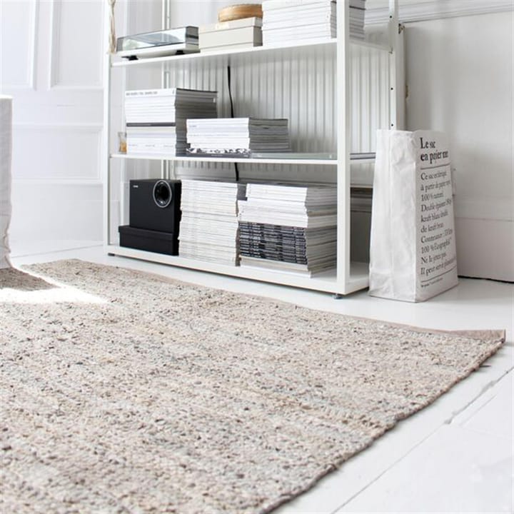 Leather rug 200x300 cm, Beige Rug Solid