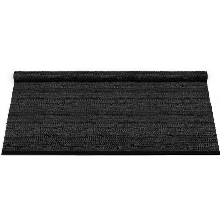 Leather rug  200x300 cm - black (black) - Rug Solid