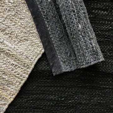 Leather rug  200x300 cm - black (black) - Rug Solid