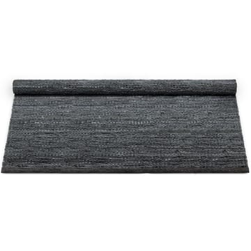 Leather rug  200x300 cm - dark grey (dark grey) - Rug Solid