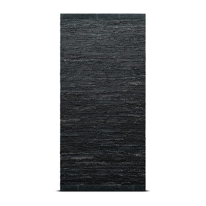 Leather rug  200x300 cm - dark grey (dark grey) - Rug Solid