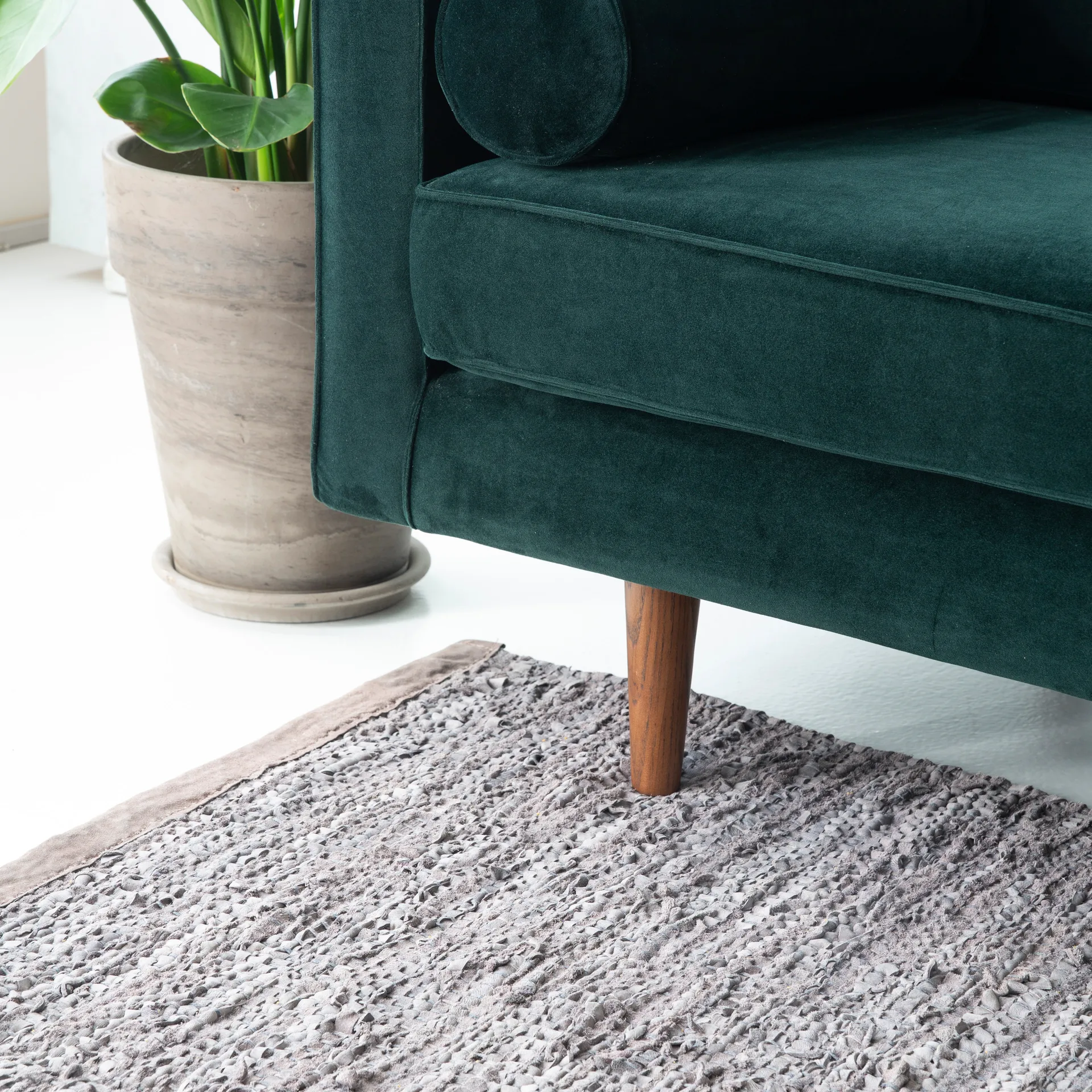 Leather rug 200x300 cm, Wood (brown) Rug Solid